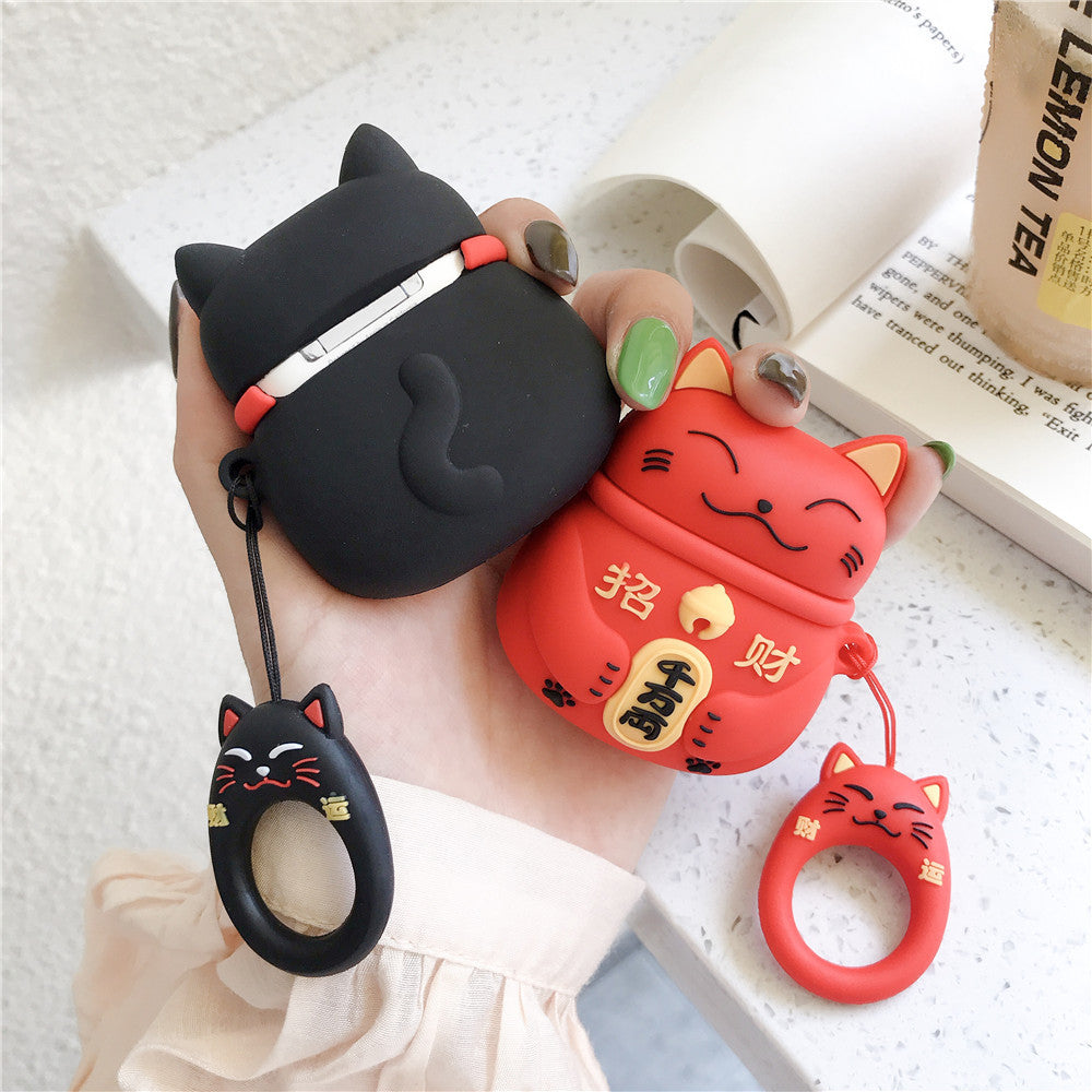 AirPods Geluks Kat Hoesje Zwart – Lucky Cat Case