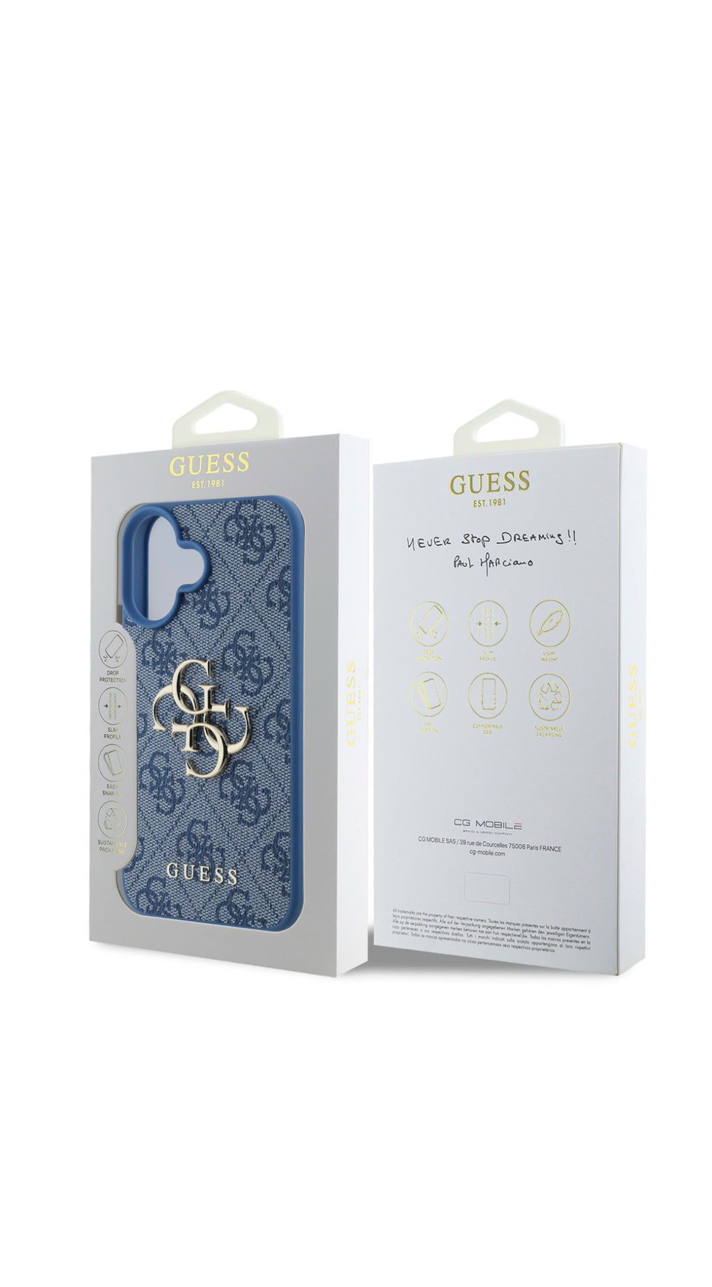 iPhone 16 - 4G Metal Logo Backcover - Blue