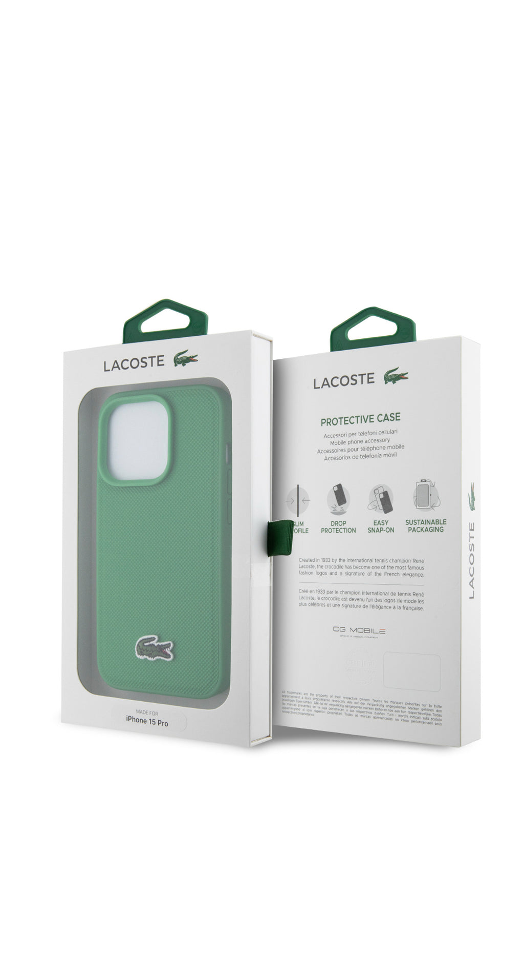 Lacoste iPhone 15 Pro backcover - green