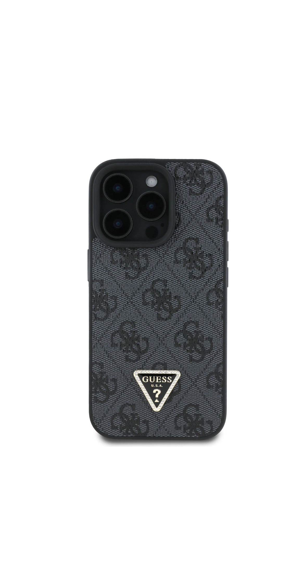 iPhone 16 Pro - Leather Metal logo crossbody - Black