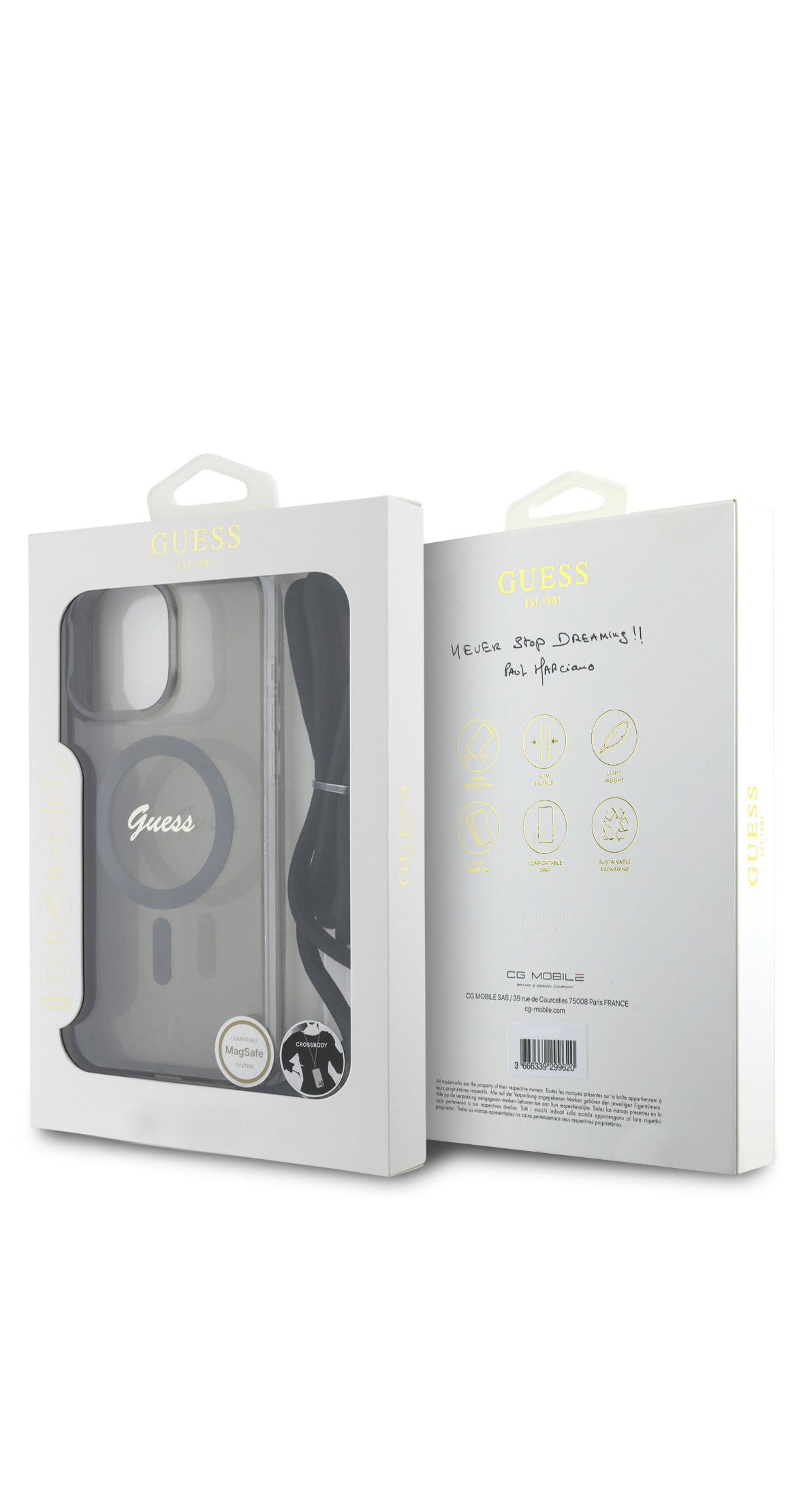 iPhone 16 Pro - black hardcase - Crossbody Cord - MagSafe - Zwart