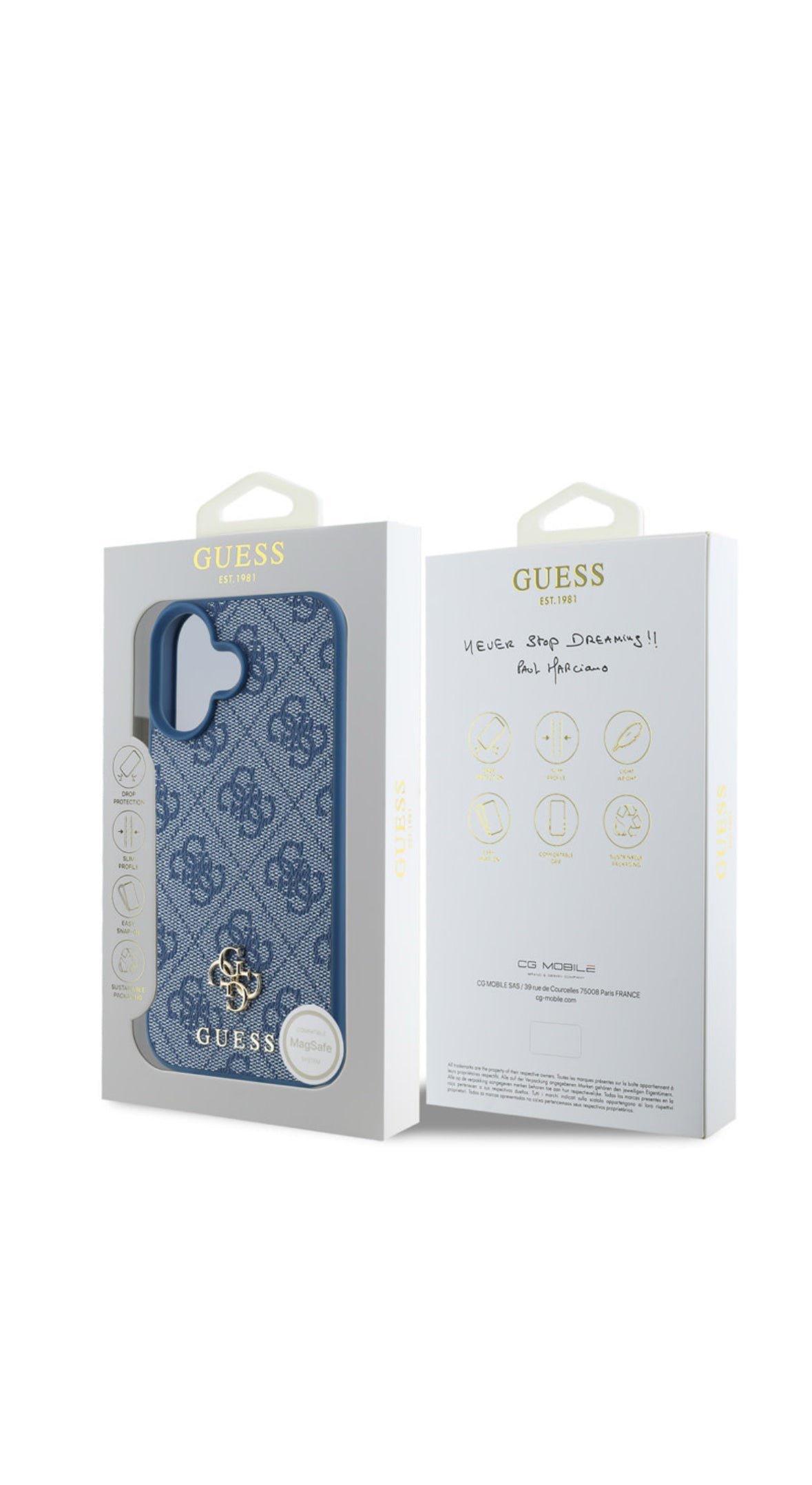 iPhone 16 - 4G Metal Logo Backcover - Blue