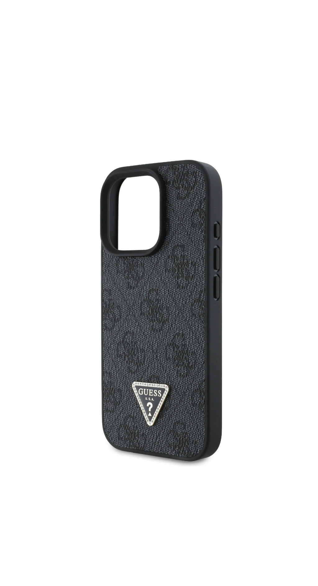 iPhone 16 Pro - Leather Metal logo crossbody - Black