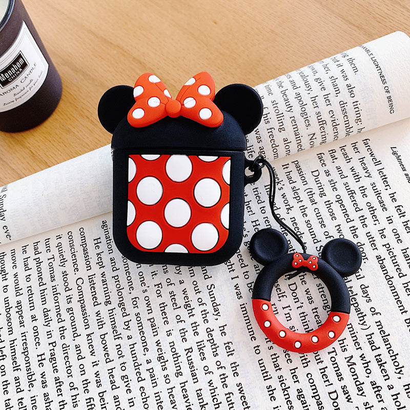 AirPods Polkadot Muis Hoesje Rood Zwart – Cartoon Case
