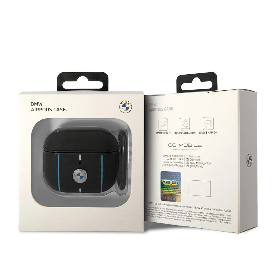 BMW Airpods 3 Sig Case - Leather - Color Lines - Black