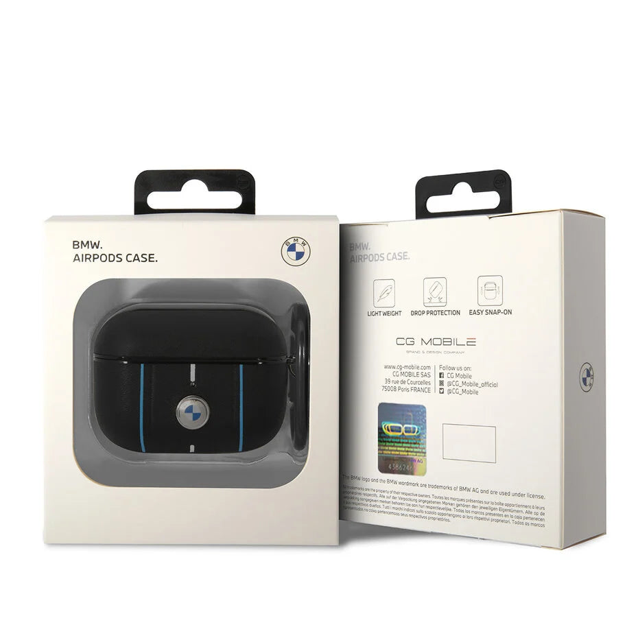 BMW Airpods Pro Sig Case - Leather - Color Lines - Black
