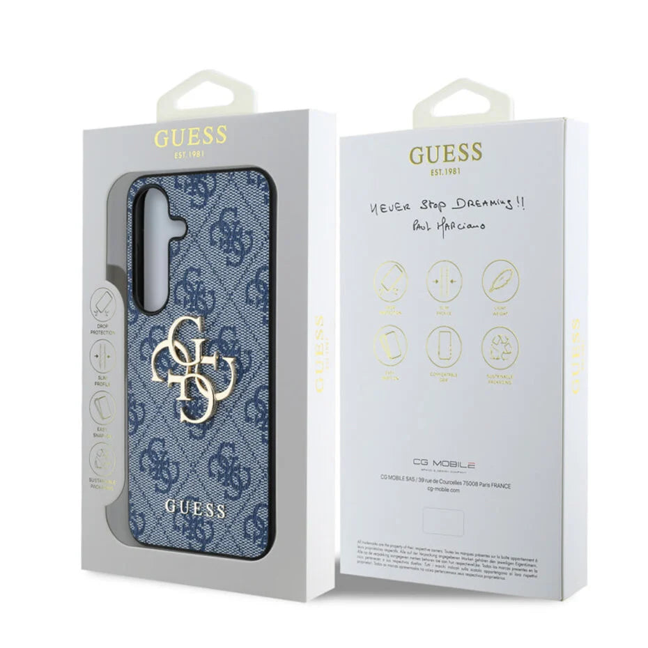 Samsung Galaxy S25 Back cover case - 4G PU Big Logo - Blue